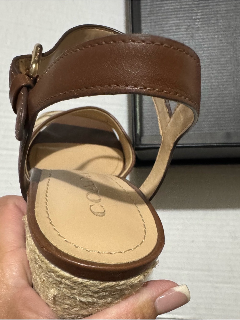 Coach Maddie Signature brown Canvas Slingback Sandals size 9.5 - Picture 10 of 16